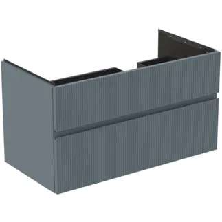 IDEAL STANDARD FINESSE - toaletní skříňka 1000x505x550 mm v jasanově modré matné barvě, 2 zásuvky - bez úchytky, s plným výsuvem, SoftClosing, předmontovaná, dřevo z udržitelných zdrojů #E3446UQ
