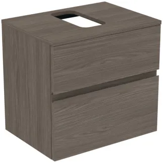 IDEAL STANDARD FINESSE - toaletní skříňka 602x440x558 mm v tmavém jilmu, 2 zásuvky - bez úchytky, s plným výsuvem, SoftClosing, předem smontovaná, dřevo z udržitelných zdrojů #E3476UR