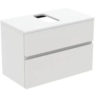 IDEAL STANDARD FINESSE - toaletní skříňka 802x440x558 mm v bílém matném laku, 2 zásuvky - bez úchytky, s plným výsuvem, SoftClosing, předem smontovaná, dřevo z udržitelných zdrojů #E3477Y1 - Bílá matná