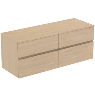 IDEAL STANDARD FINESSE - toaletní skříňka 1402x505x558 mm, bílý dub, 4 zásuvky - bez úchytky, plný výsuv, SoftClosing, předmontováno, dřevo z udržitelných zdrojů #E3441US
