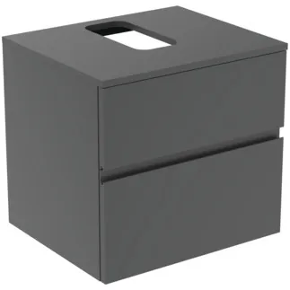 IDEAL STANDARD FINESSE - toaletní skříňka 602x505x558 mm, antracitově matný lak, 2 zásuvky - bez úchytky, s plným výsuvem, SoftClosing, předem smontovaná, dřevo z udržitelných zdrojů #E3496Y2 - antracitově matný lak