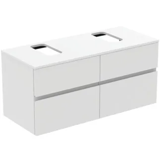 IDEAL STANDARD FINESSE - toaletní skříňka 1202x505x558 mm v bílém matném laku, 4 zásuvky - bez úchytky, s plným výsuvem, SoftClosing, předem smontovaná, dřevo z udržitelných zdrojů #E3506Y1 - Bílá matná