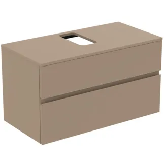 IDEAL STANDARD FINESSE - toaletní skříňka 1002x505x558 mm v béžové matné barvě, 2 zásuvky - bez úchytky, s plným výsuvem, SoftClosing, předem smontovaná, dřevo z udržitelných zdrojů #E3499UP