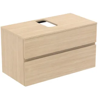 IDEAL STANDARD FINESSE - toaletní skříňka 1002x505x558 mm, bílý dub, 2 zásuvky - bez úchytky, plnovýsuv, SoftClosing, předmontováno, dřevo z udržitelných zdrojů #E3499US