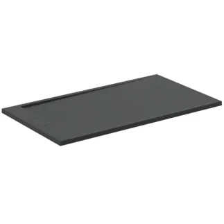 IDEAL STANDARD ULTRA FLAT S I.LIFE - obdélníková sprchová vanička 1600x900x36 mm v černé barvě, bez výsuvného odpadu - antibakteriální, protiskluzový povrch, bezbariérová, podle DIN 18040, možnost řezání na míru, opravitelná, výška 35/36 mm #T5593FV - břidlice