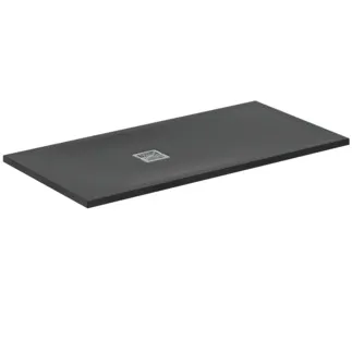 IDEAL STANDARD ULTRA FLAT S+ - obdélníková sprchová vanička 1400x700x30 mm v černé barvě, bez výsuvného odpadu - antibakteriální, protiskluzový povrch, bezbariérová, podle DIN 18040, možnost řezání na míru, opravitelná, výška 30 mm #T5613FV - břidlice