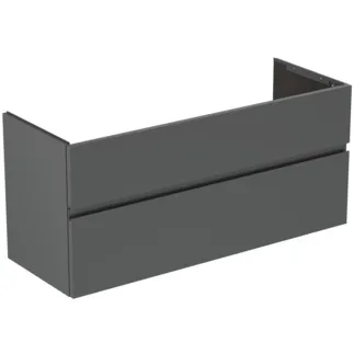 IDEAL STANDARD FINESSE - toaletní skříňka 1200x440x545 mm, antracitově matný lak, 2 zásuvky - bez úchytky, s plným výsuvem, SoftClosing, předem smontovaná, dřevo z udržitelných zdrojů #E3385Y2 - antracitově matný povrch
