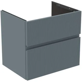 IDEAL STANDARD FINESSE - toaletní skříňka 600x440x545 mm v jasanově modré matné barvě, 2 zásuvky - bez úchytky, s plným výsuvem, SoftClosing, předem smontovaná, dřevo z udržitelných zdrojů #E3386UQ