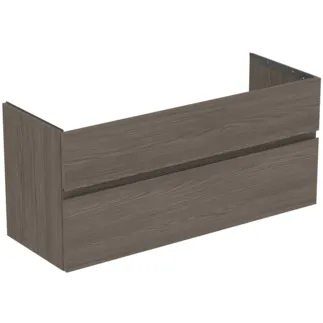 IDEAL STANDARD FINESSE - toaletní skříňka 1200x440x545 mm v tmavém jilmu, 2 zásuvky - bez úchytky, s plným výsuvem, SoftClosing, předem smontovaná, dřevo z udržitelných zdrojů #E3385UR