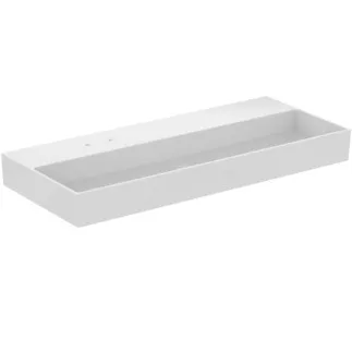 IDEAL STANDARD SOLOS - Umyvadlo 1215x515x125 mm, bílé lesklé, 2 otvory pro baterii, bez přepadu #T536801 - Bílá (Alpine)