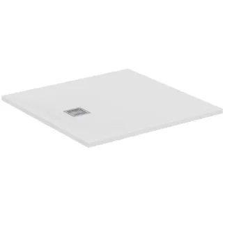 IDEAL STANDARD ULTRA FLAT S+ - Čtvercová sprchová vanička 1000x1000x30 mm v kararské bílé barvě, bez výsuvného odpadu - antibakteriální, protiskluzový povrch, bezbariérová, podle DIN 18040, možnost řezání na míru, opravitelná, výška 30 mm #T5608FR - kararská bílá