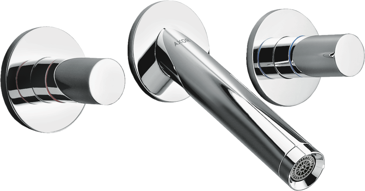 HANSGROHE AXOR Starck 3otvorová podomítková umyvadlová baterie pro montáž na stěnu s výtokem 125 mm #10313000