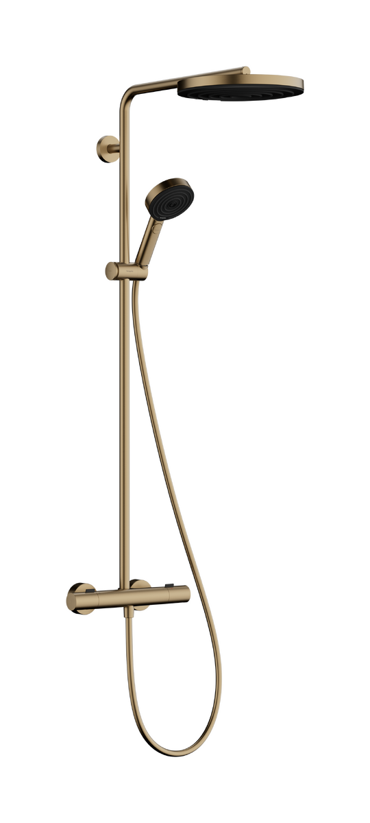 HANSGROHE Pulsify S Puro Showerpipe 260 1jet EcoSmart s termostatem Ecostat Fine a ruční sprchou 3jet #24237140 - kartáčovaný bronz