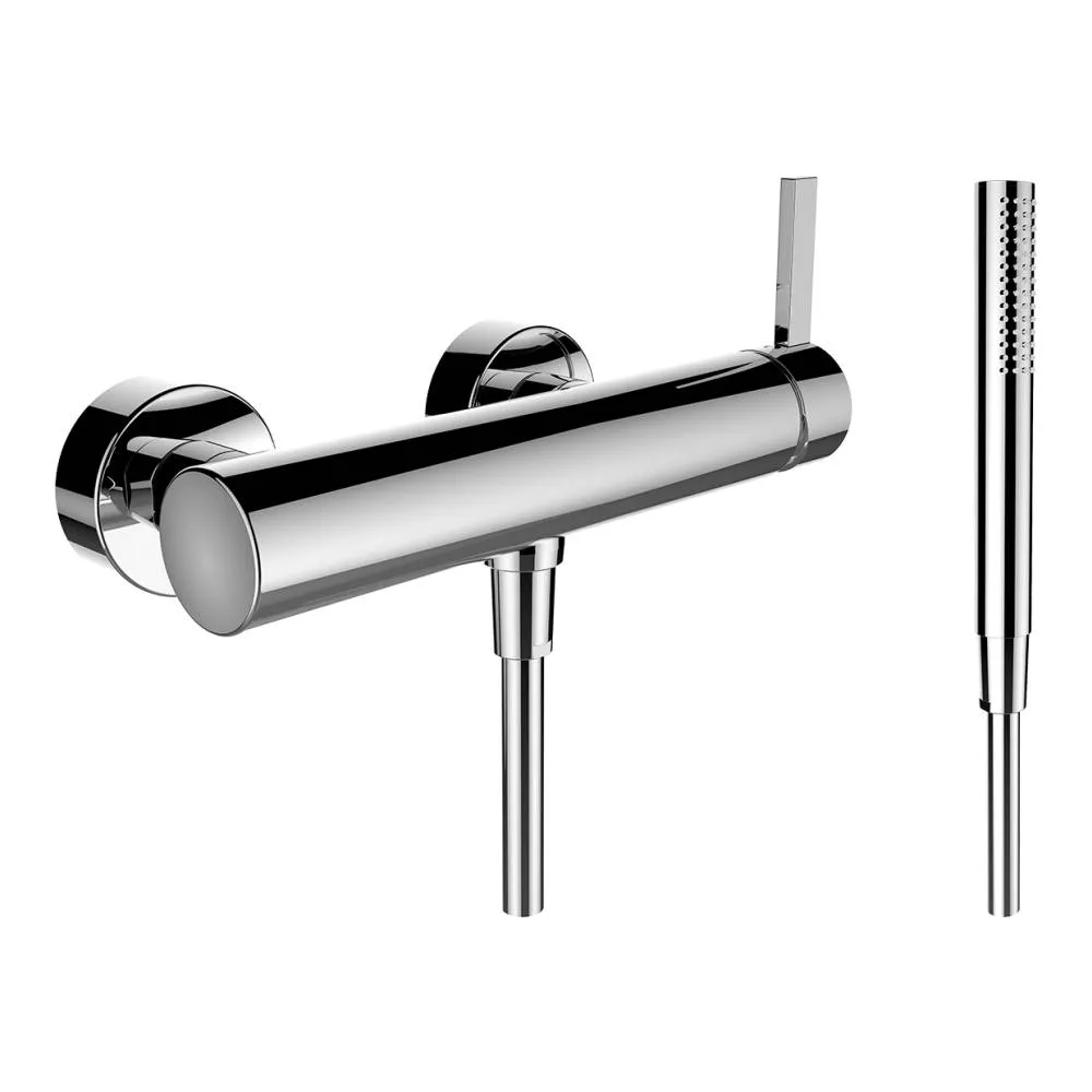 LAUFEN Kartell LAUFEN Sprchová nástěnná páková baterie, průtok 9,5 l/min - měřeno u ruční sprchy, včetně syntetické sprchové hadice 1800 mm a ruční sprchy Twinstick #H3313370041411