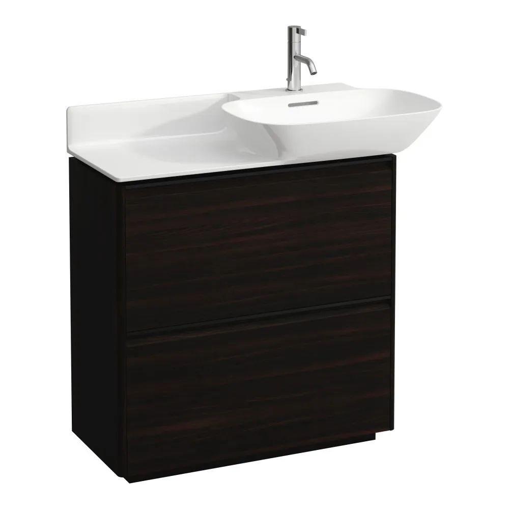 LAUFEN BASE Skříňka pod umyvadlo, se 2 zásuvkami, pro umyvadla 813301, 813302, s držákem z tmavého hliníku 770 x 350 x 775 mm #H4030041102631 - 263 - Tmavěhnědý jilm