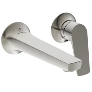 IDEAL STANDARD LDV - Nástěnná umyvadlová baterie 172x176x109 mm, svislá vzdálenost od středu výtoku 160 mm, stříbrná bouře, nutná sada 1 (A1313), 3,8 l/min (3 bar), bez výsuvného výtoku - perlátor, FirmaFlow, PVD technologie #BD956GN - nerezová ocel