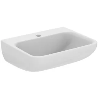 IDEAL STANDARD CONTOUR 21+ - Umyvadlo 500x400x175 mm, bílé lesklé, 1 otvor pro baterii, bez přepadu - SmartGuard+ #E1603HY - Bílá (SmartGuard)