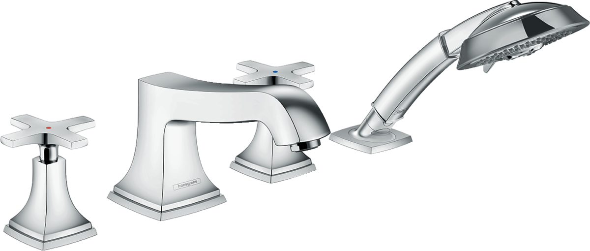 HANSGROHE Metropol Classic 4-otvorová vanová okrajová baterie s křížovými rukojeťmi #31449000