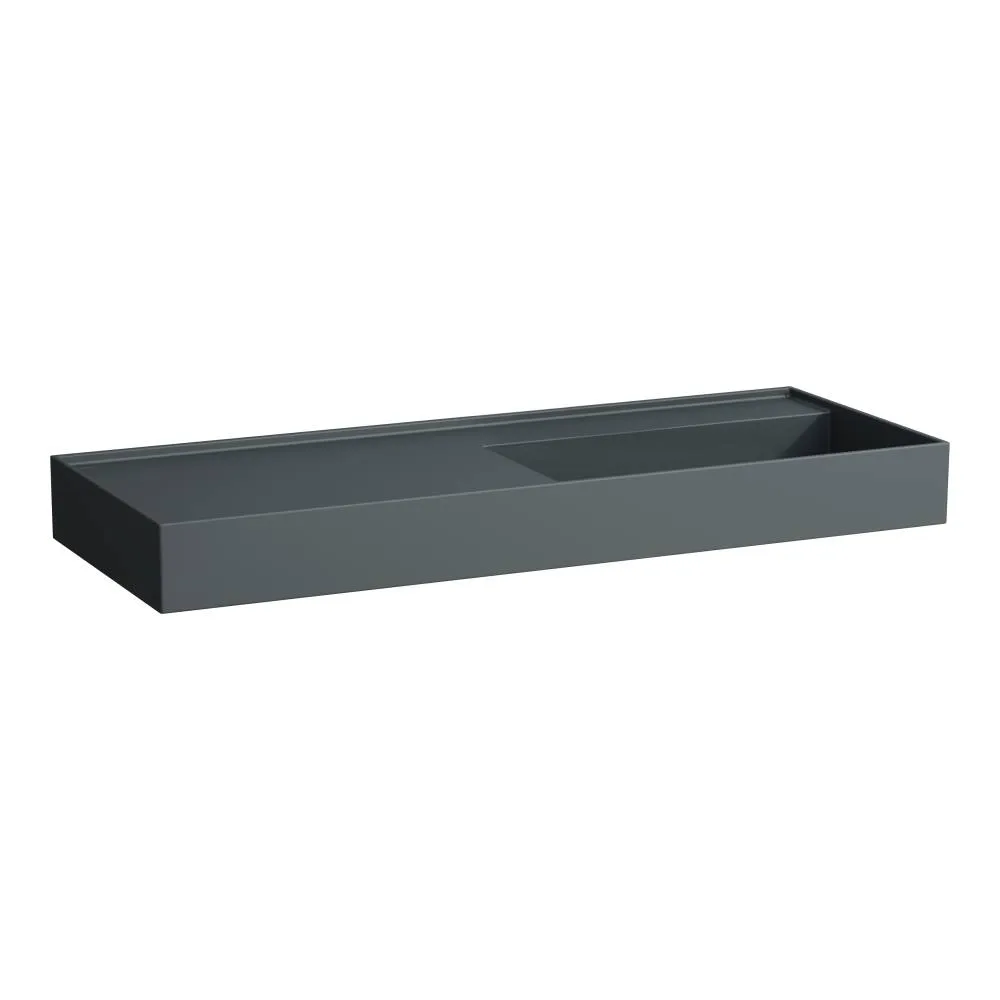 LAUFEN Kartell LAUFEN Umyvadlo do nábytku, s odkládací plochou vlevo, včetně odpadního ventilu (neuzavíratelný) H898301 1200 x 460 x 120 mm #H8133337581121 - 758 - Grafit mat