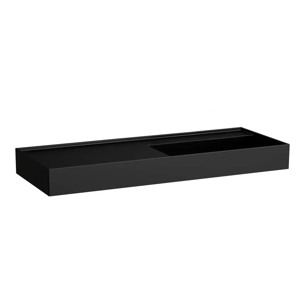 LAUFEN Kartell LAUFEN Umyvadlo do nábytku, s odkládací plochou vlevo, včetně odpadního ventilu (neuzavíratelný) H898301 1200 x 460 x 120 mm #H8133337161121 - 716 - Černá mat
