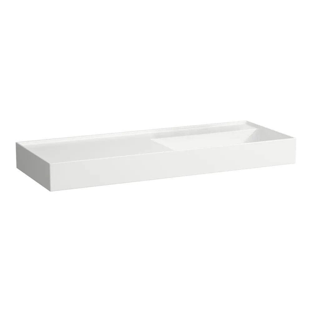 LAUFEN Kartell LAUFEN Umyvadlo do nábytku, s odkládací plochou vlevo, včetně odpadního ventilu (neuzavíratelný) H898301 1200 x 460 x 120 mm #H8133334001121 - 400 - Bílá LCC (LAUFEN Clean Coat)