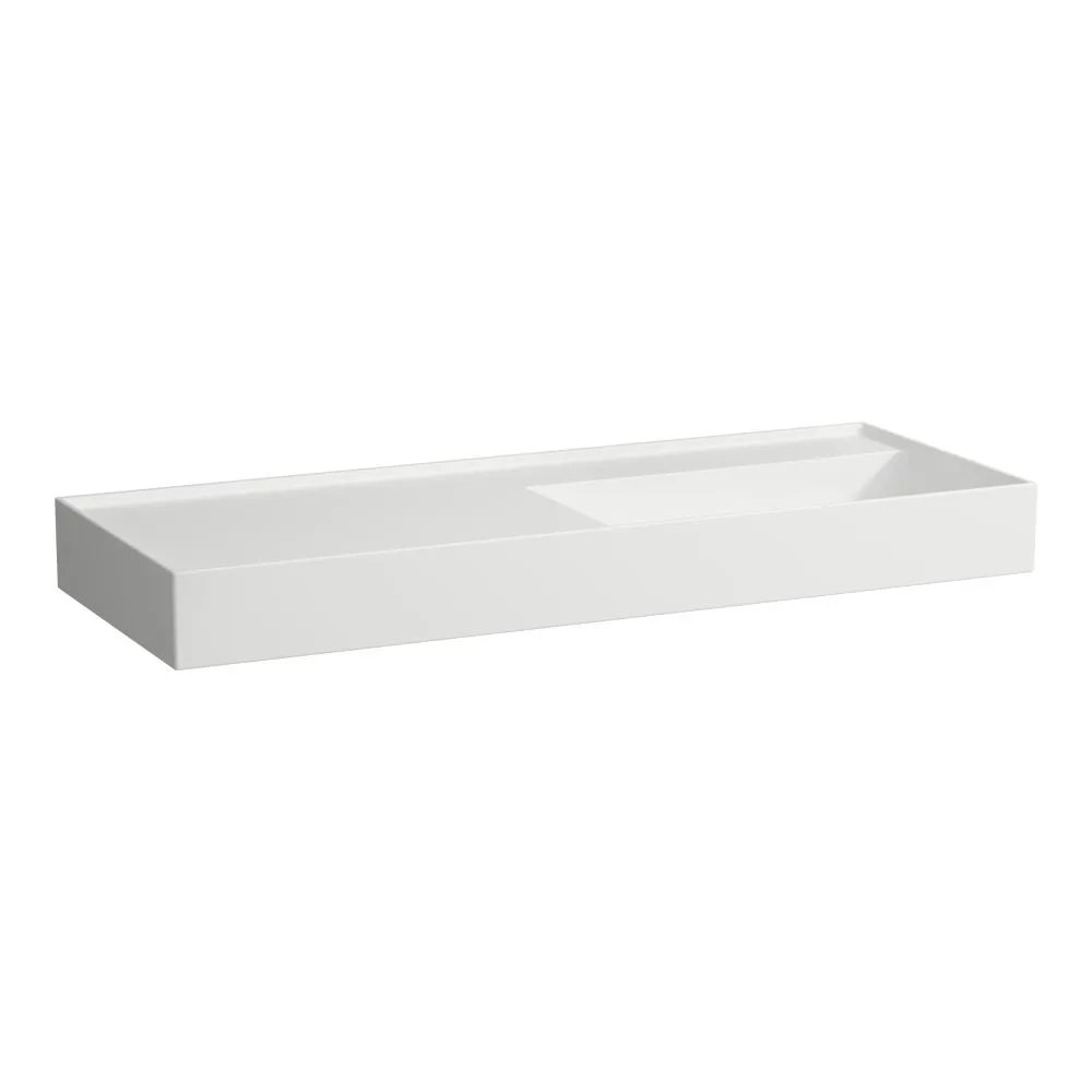 LAUFEN Kartell LAUFEN Umyvadlo do nábytku, s odkládací plochou vlevo, včetně odpadního ventilu (neuzavíratelný) H898301 1200 x 460 x 120 mm #H8133337571121 - 757 - Bílá mat