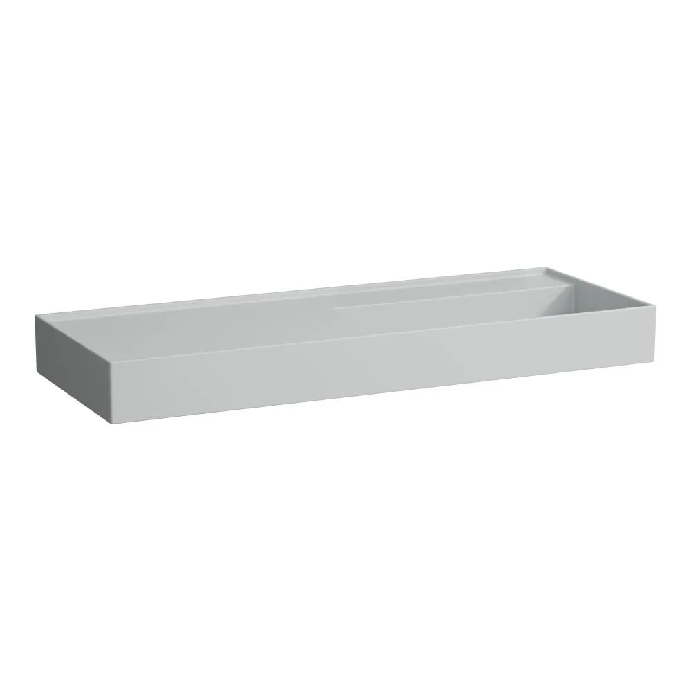 LAUFEN Kartell LAUFEN Umyvadlo do nábytku, s odkládací plochou vlevo, včetně odpadního ventilu (neuzavíratelný) H898301 1200 x 460 x 120 mm #H8133337591121 - 759 - Šedá mat