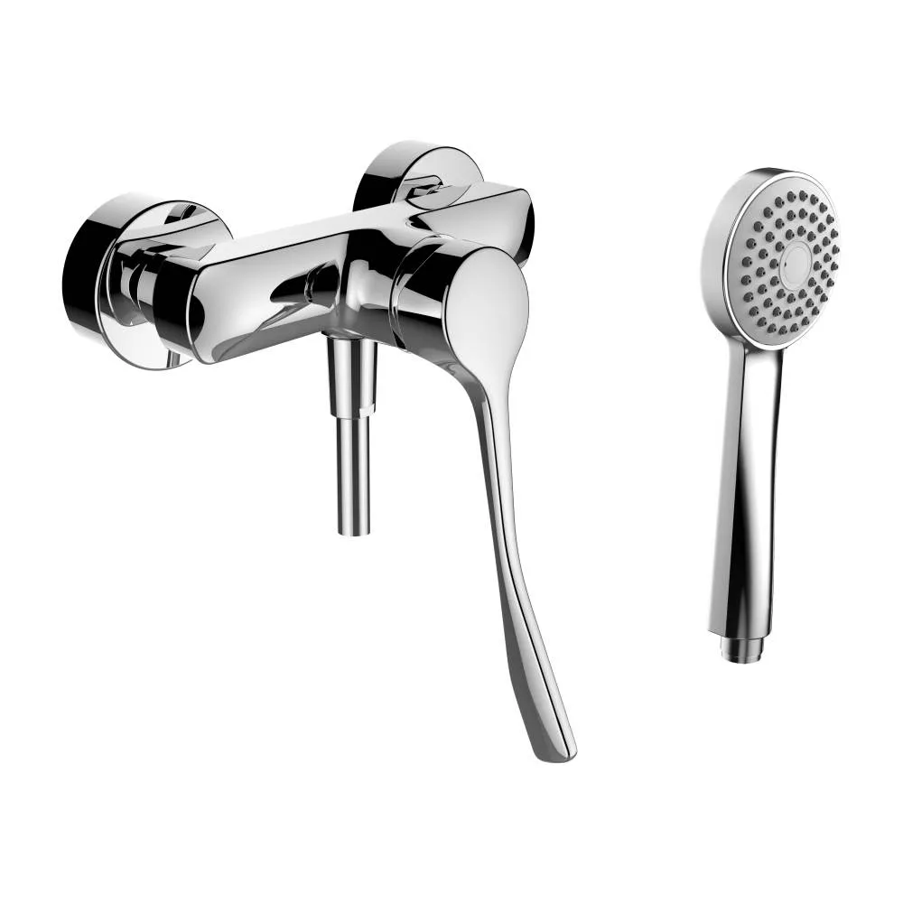 LAUFEN CITYPRO LIBERTY Sprchová nástěnná páková baterie, kartuše Ecototal, se sprchovou hadicí 1500 mm a ruční sprchou Aquajet, chrom #HF500952100694