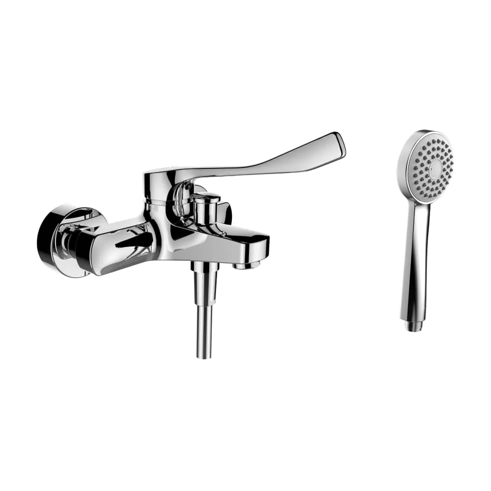 LAUFEN CITYPRO LIBERTY Vanová nástěnná páková baterie, kartuše Ecototal, se sprchovou hadicí 1500 mm a ruční sprchou Aquajet, chrom #HF500962100694