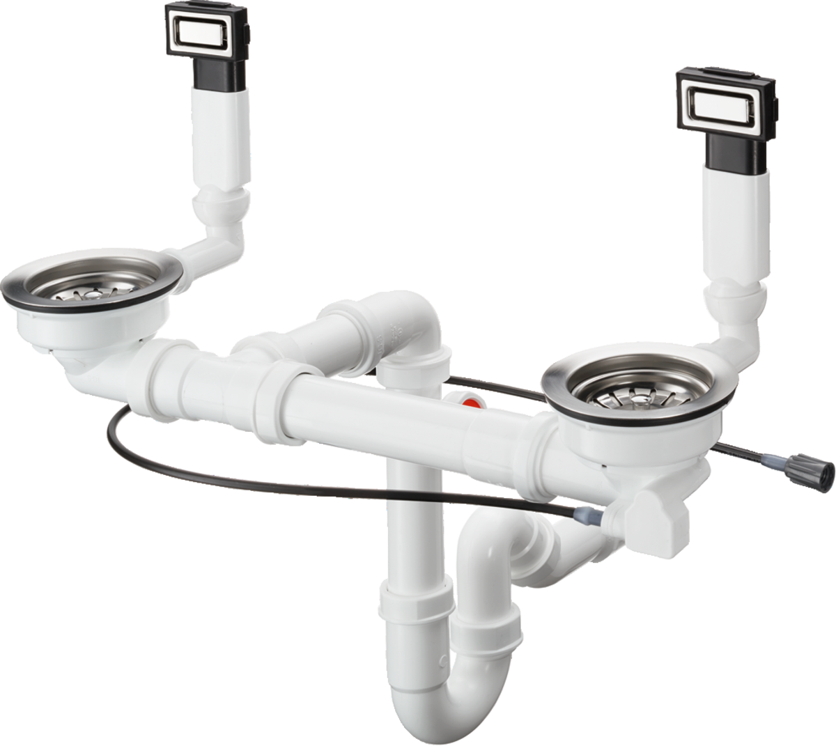HANSGROHE D15-12 Sada automatického vypouštění a přepadu pro dvojitou mísu Select #43942800