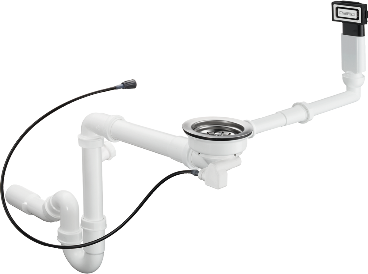 HANSGROHE D16-12 Automatická vypouštěcí a přepadová sada pro jednu mísu Granit Select #43947000
