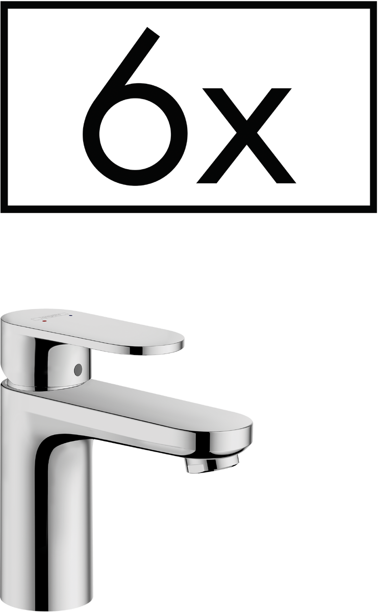 HANSGROHE Vernis Blend Páková umyvadlová baterie 100 s odtokovou soupravou s táhlem, pro projekty (6 ks.) #71588000 - chrom