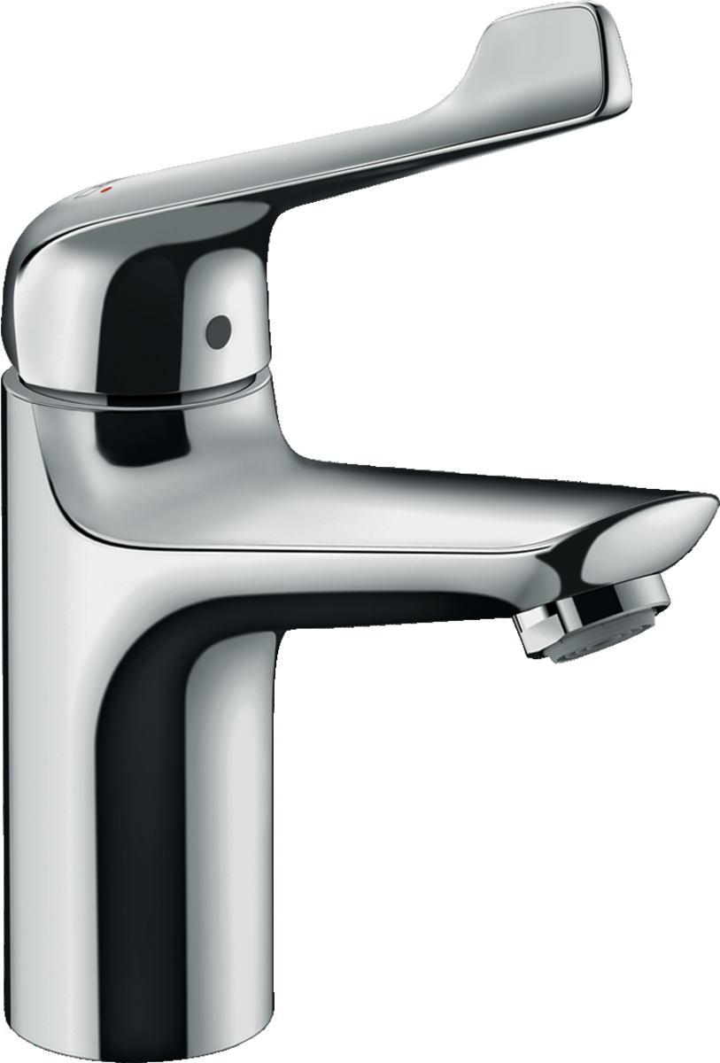 HANSGROHE Jednopáková umyvadlová baterie Novus 100 s extra dlouhou pohodlnou rukojetí 11,8 cm a výsuvnou odpadní soupravou #71921000