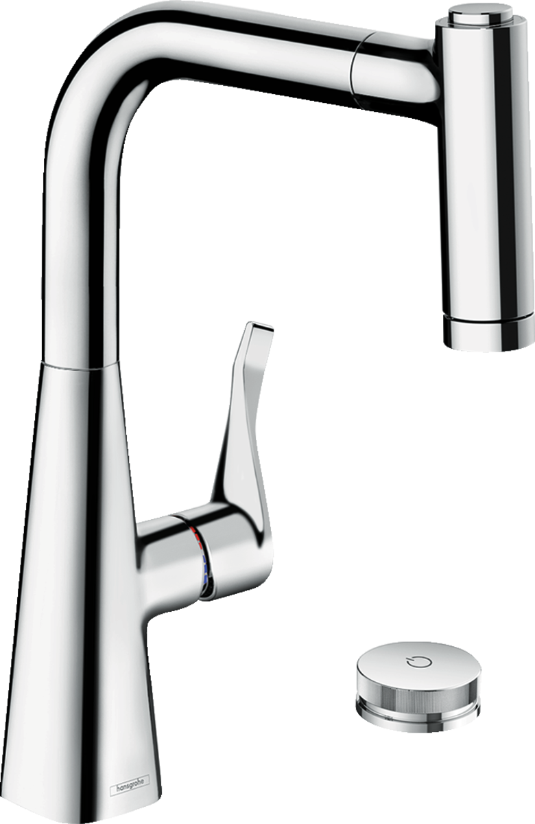 HANSGROHE Metris Select M71 2otvorová jednopáková kuchyňská baterie 220, výsuvný výtok, 2 trysky, sBox #73805000
