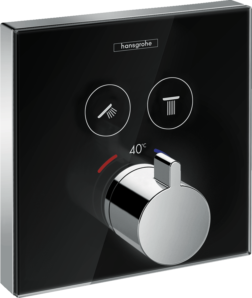 HANSGROHE Skleněný termostat ShowerSelect pro 2 spotřebiče pod omítku #15738600