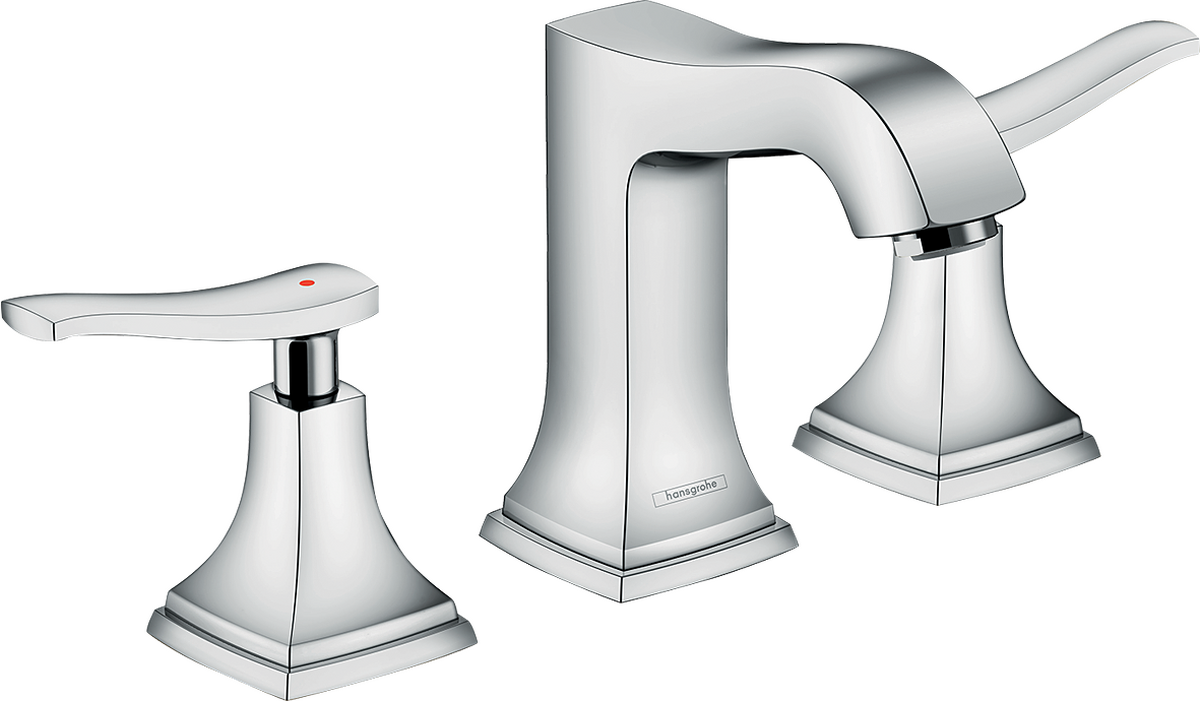 HANSGROHE Metropol Classic 3otvorová umyvadlová baterie 110 s pákovými rukojeťmi a výsuvným odpadem #31330000