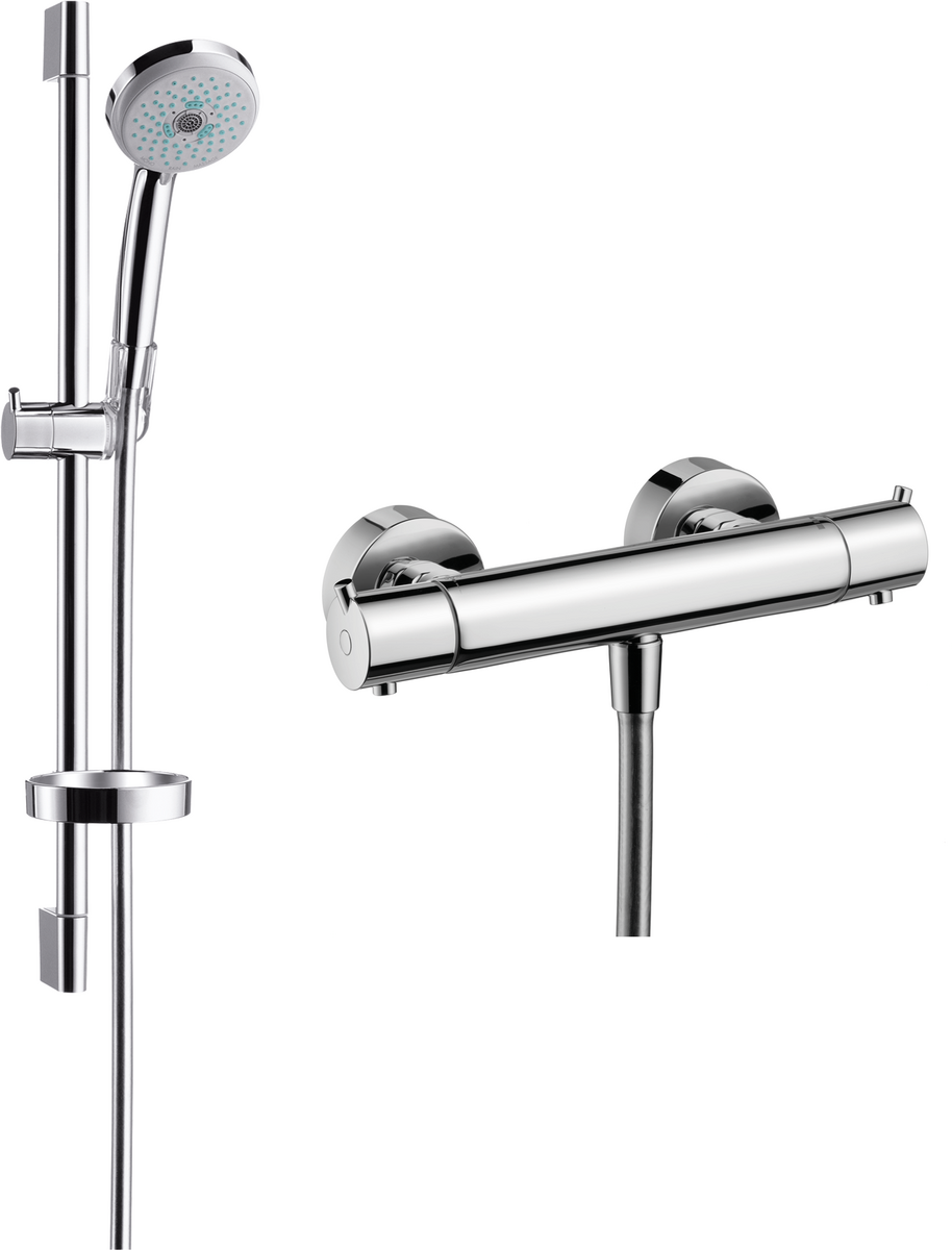 HANSGROHE Sprchový systém Croma 100 Multi s Ecostatem S a sprchovou tyčí 65 cm #27054000