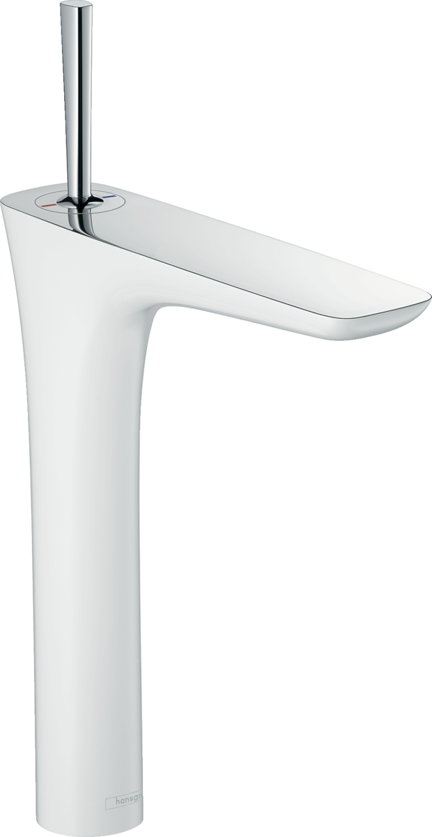 HANSGROHE Jednopáková umyvadlová baterie PuraVida 240 s push-open výsuvným odpadem a 600 mm připojovacími hadicemi pro umyvadla na desku #15066400