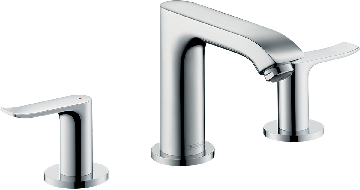 HANSGROHE Umyvadlová baterie Metris se 3 otvory 100 a výsuvným odpadem #31083000