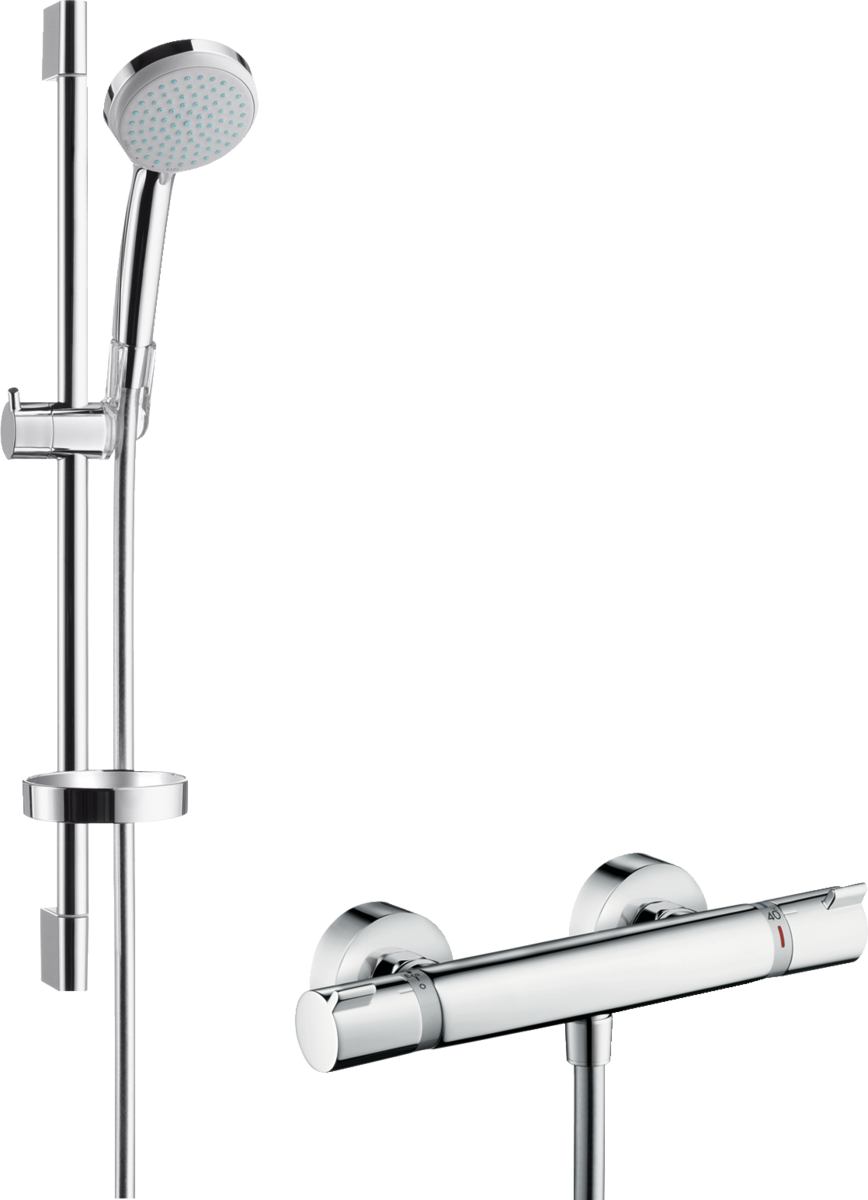HANSGROHE Croma 100 sprchový systém Vario EcoSmart s termostatem Ecostat Comfort a sprchovou tyčí 65 cm #27032000
