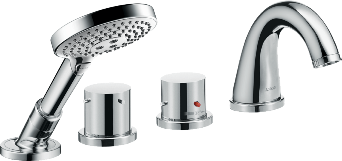 HANSGROHE AXOR Starck 4-otvorová vanová okrajová baterie s termostatem a nulovými rukojeťmi #10461000
