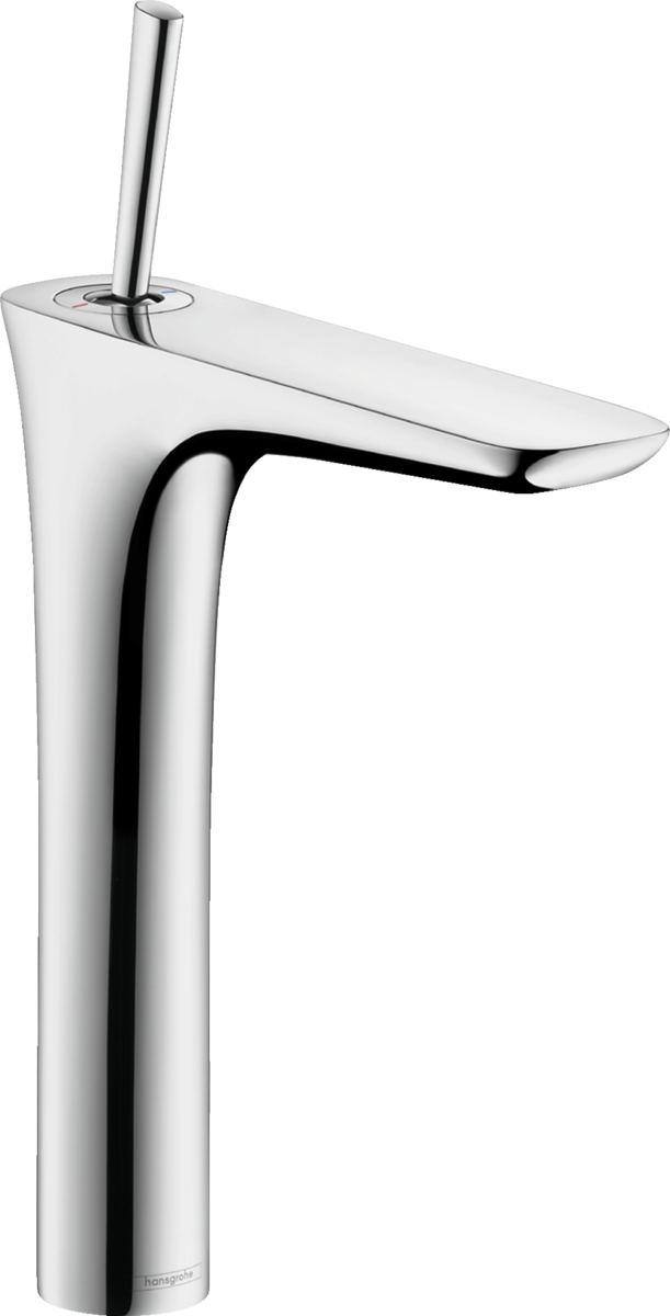 HANSGROHE Jednopáková umyvadlová baterie PuraVida 240 s push-open výsuvným odpadem a 600 mm připojovacími hadicemi pro umyvadla na desku #15066000