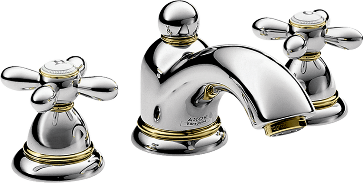 HANSGROHE Umyvadlová baterie AXOR Carlton se 3 otvory, vyskakovacím odpadem a křížovými rukojeťmi 50 #17133090