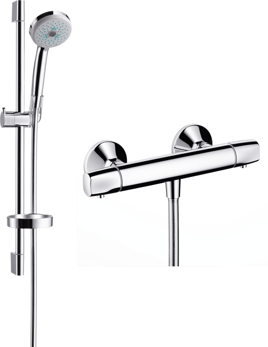 HANSGROHE Sprchový systém Croma 100 Multi s Ecostatem E a sprchovou tyčí 65 cm #27056000