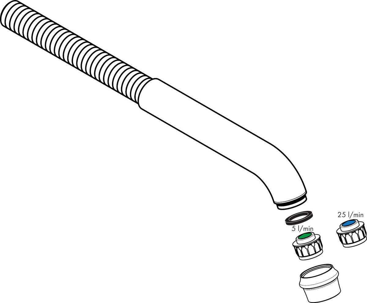 HANSGROHE Výtoková trubice cpl. #98574830 - Leštěný nikl