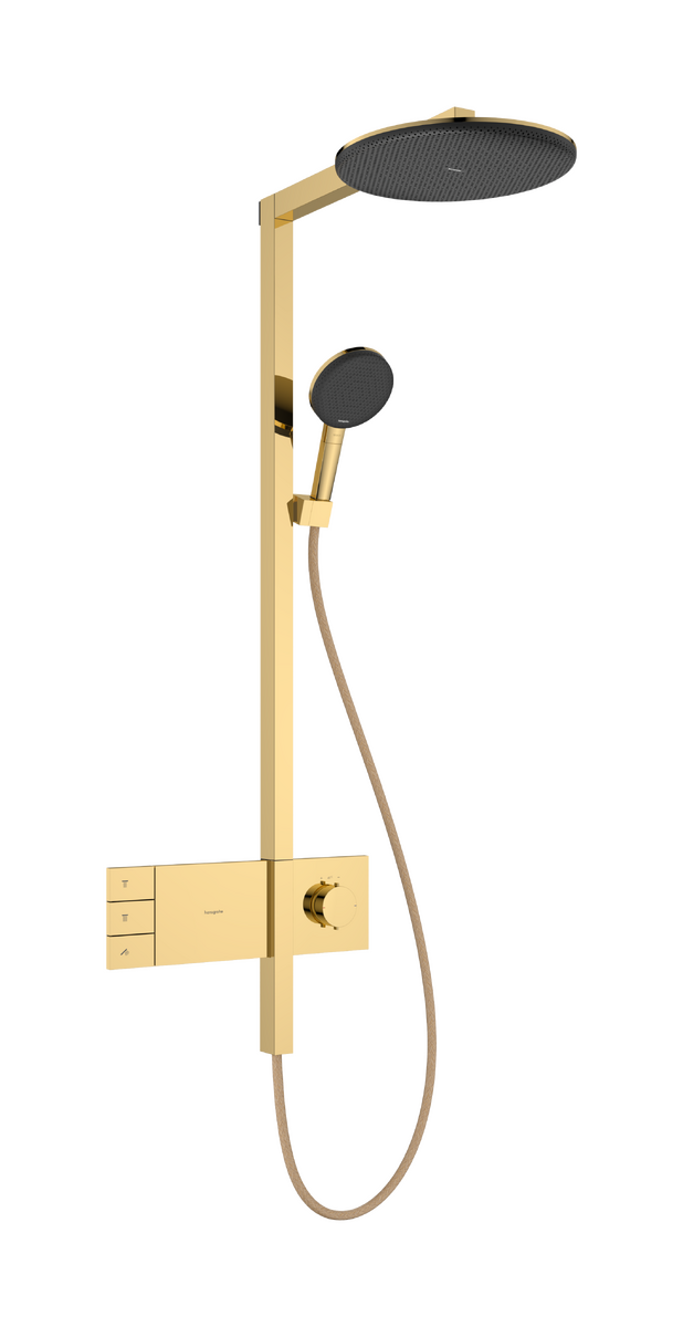 HANSGROHE Raindance Alive S Showerpipe 300 2jet EcoSmart s termostatem ShowerSelect Comfort #24596990 - leštěný vzhled zlata