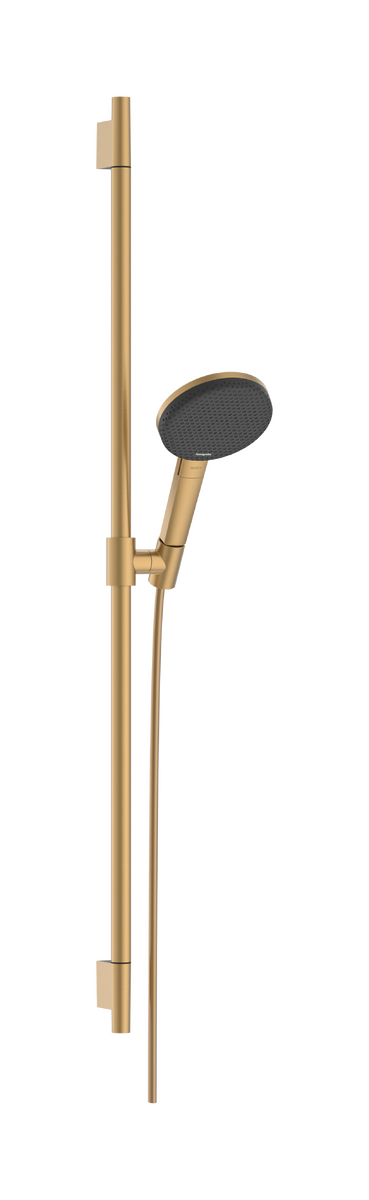 HANSGROHE Raindance Alive Select S Sprchová sada 125 3jet EcoSmart se sprchovou tyčí Unica S Puro 90 cm #24603140 - kartáčovaný bronz