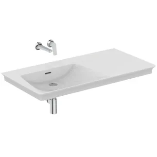 IDEAL STANDARD LDV - Nábytkové umyvadlo 1060x535x145 mm v bílé barvě, 1 otvor pro baterii, s přepadem - IdealPlus #E2646MA - Bílá (Alpine) s Ideal Plus