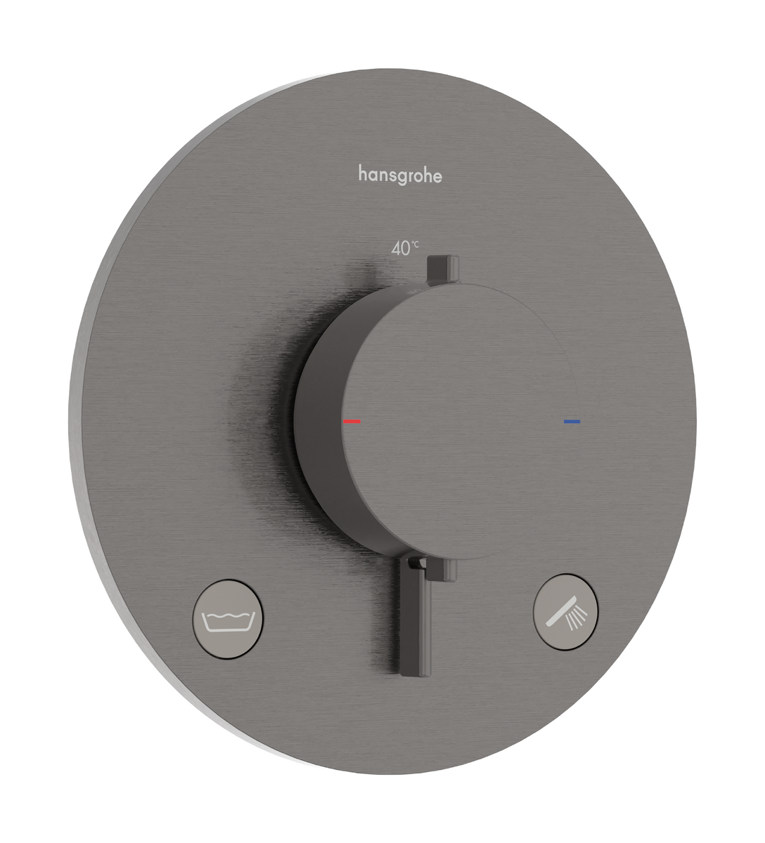 HANSGROHE Ecostat Comfort S Termostat pod omítku pro 2 spotřebiče se zabudovanou bezpečnostní kombinací dle EN1717 #33718340 - kartáčovaný černý chrom