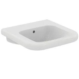 IDEAL STANDARD CONTOUR 21+ - Umyvadlo 550x545x195 mm v bílé lesklé barvě, bez otvoru pro baterii, s přepadem - SmartGuard+ #E3614HY - White (SmartGuard)